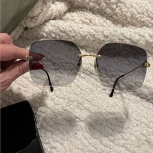 Cartier Gold Frame Sunglasses with Gray Lenses
